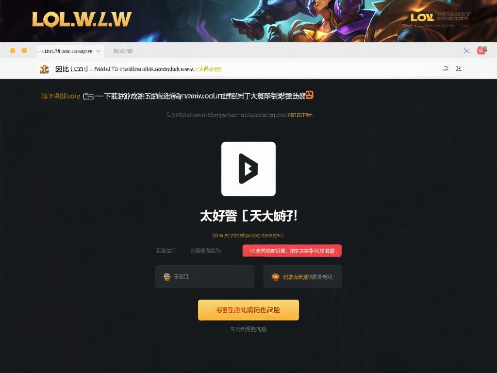 防止病毒:请仅从LOL官方网站下载游戏 因此,在下载游戏时,务必保持警惕,仔细核